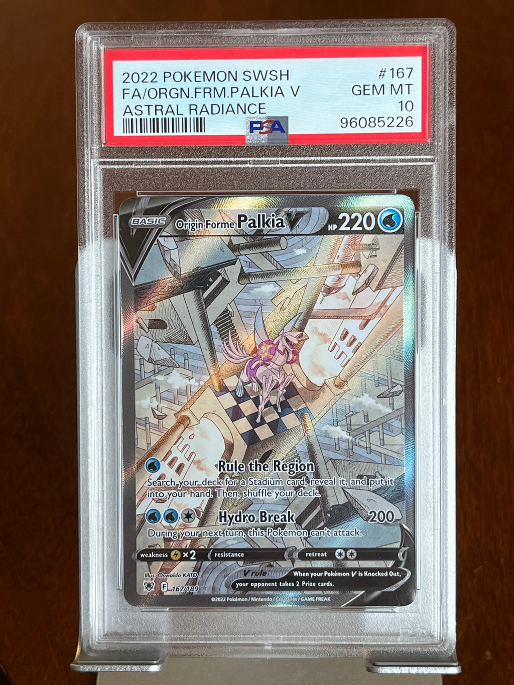 Pokemon Origin Forme Palkia V #167 Astral Radiance PSA 10
