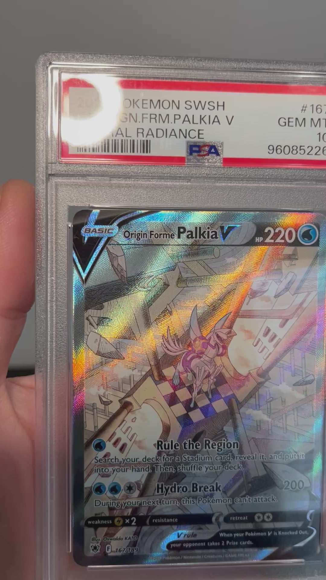 Pokemon Origin Forme Palkia V #167 Astral Radiance PSA 10